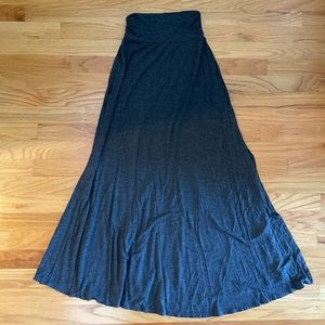 Bobeau Side Slit Maxi Skirt in Heather Grey